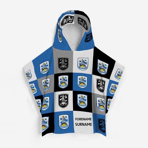 Huddersfield Town Personalised Kids' Hooded Towel - Chequered