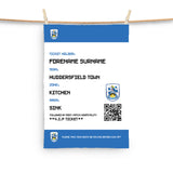 Huddersfield Town Tea Towel - Personalised (Fans Ticket Design)