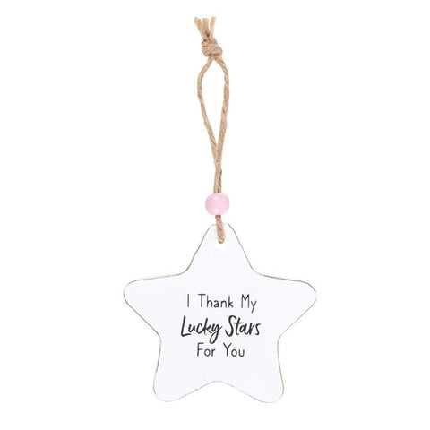 I Thank My Lucky Stars Hanging Star Sentiment Sign