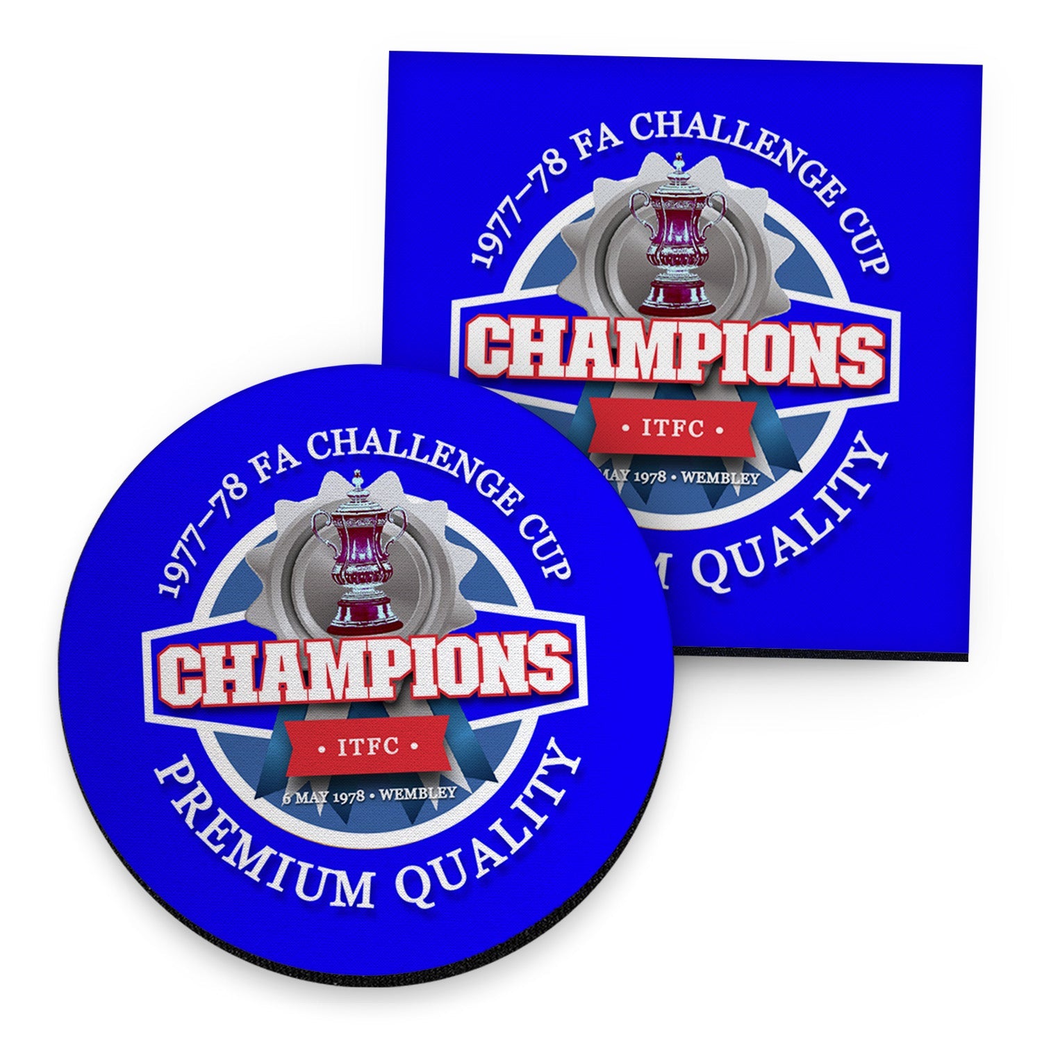 Ipswich FA Cup - Football Coaster - Square Or Circle