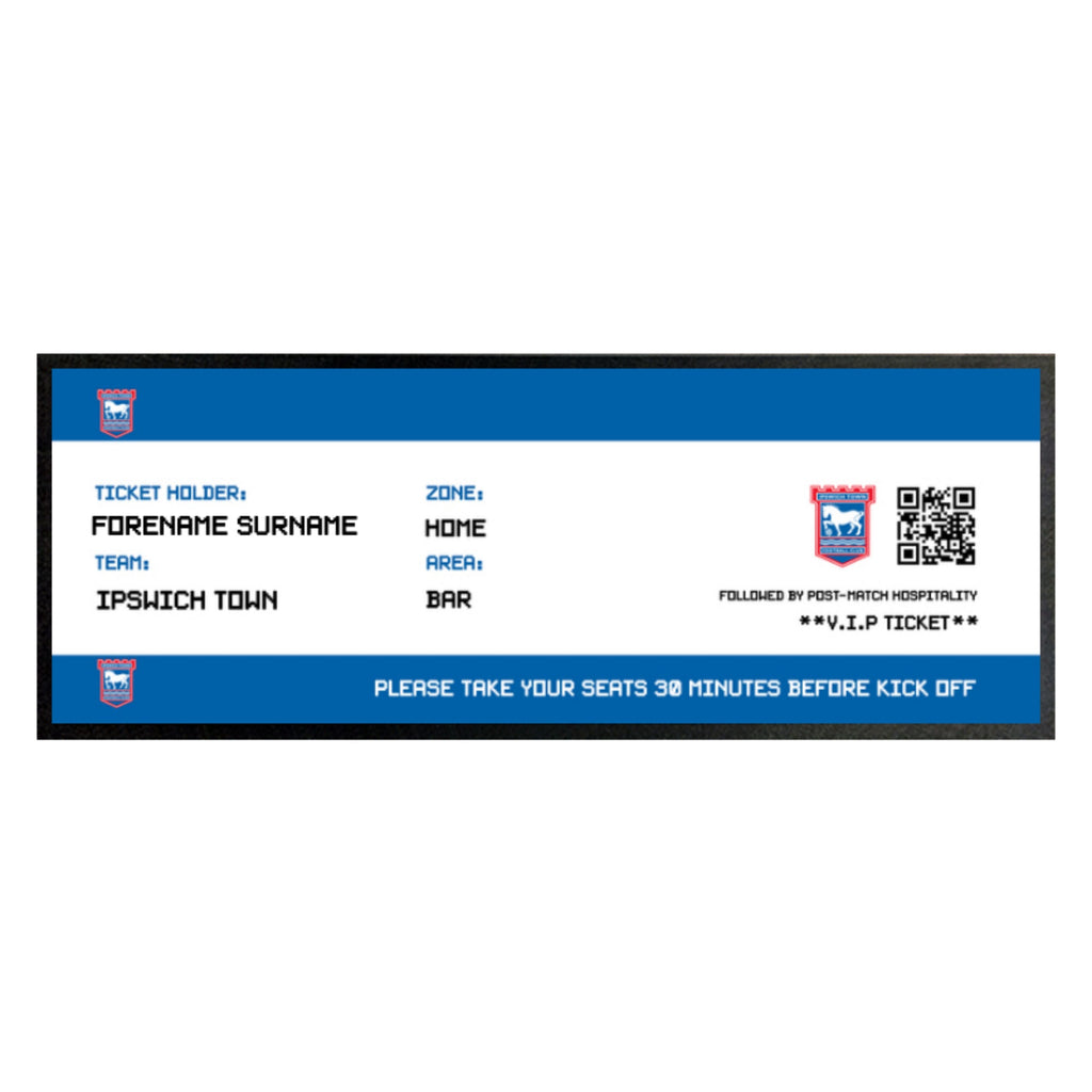 Ipswich Town Bar Runner (Personalised Fans Ticket Design)