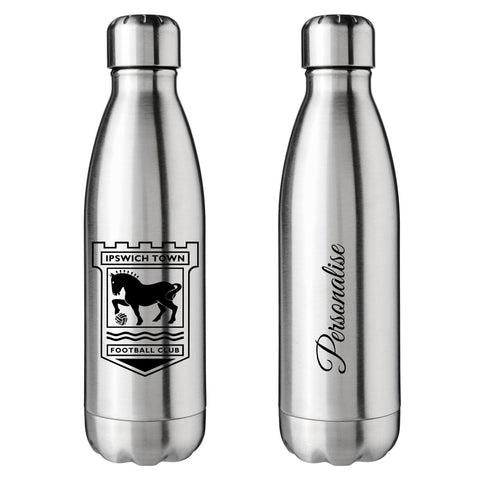 Ipswich Town FC Crest Silver Insulated Water Bottle