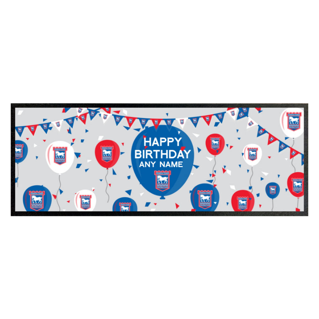 Ipswich Town Personalised Birthday Bar Runner (Balloons Design)