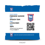 Ipswich Town Personalised Cushion - Fans Ticket (18 inches)