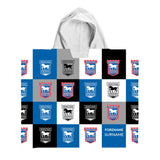 Ipswich Town Personalised Kids' Hooded Towel - Chequered