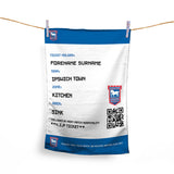 Ipswich Town Tea Towel - Personalised (Fans Ticket Design)