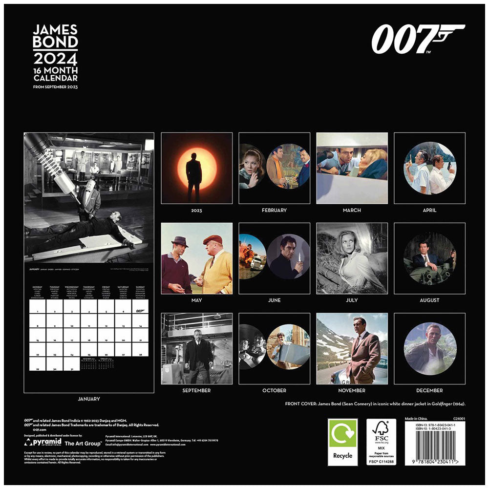 James Bond Square Calendar 2024