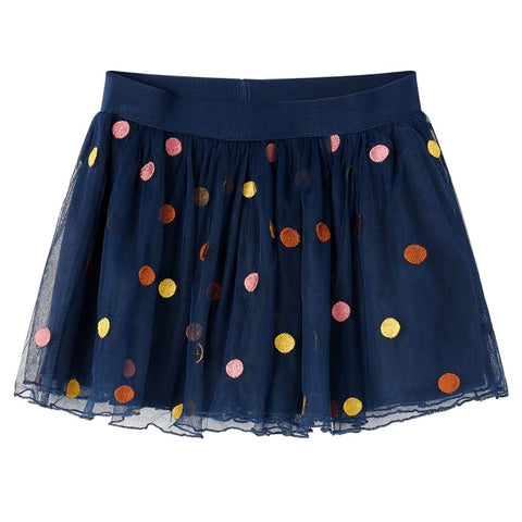 Kids' Tulle Skirt with Polka Dot Navy Blue 116