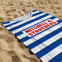 Kilmarnock 1985 Home Shirt - Personalised Lightweight, Microfibre Retro Beach Towel - 150cm x 75cm