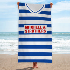 Kilmarnock 1985 Home Shirt - Personalised Lightweight, Microfibre Retro Beach Towel - 150cm x 75cm