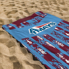 Kilmarnock 1993 Away Shirt - Personalised Lightweight, Microfibre Retro Beach Towel - 150cm x 75cm