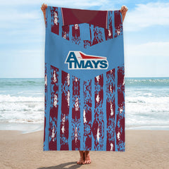 Kilmarnock 1993 Away Shirt - Personalised Lightweight, Microfibre Retro Beach Towel - 150cm x 75cm