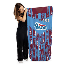 Kilmarnock 1993 Away Shirt - Personalised Lightweight, Microfibre Retro Beach Towel - 150cm x 75cm