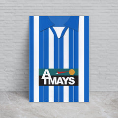Kilmarnock 1997 Home Shirt - A4 Personalised Metal Sign Plaque - Frame Options Available