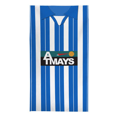 Kilmarnock 1997 Home Shirt - Personalised Lightweight, Microfibre Retro Beach Towel - 150cm x 75cm