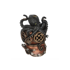 Kraken on Diver's Helmet Backflow Incense Burner