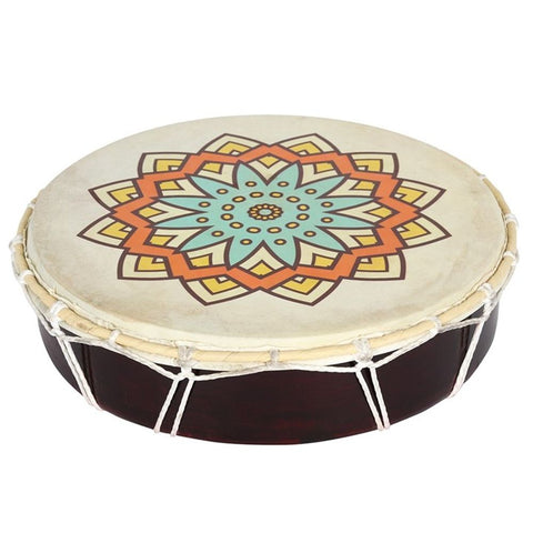 Large Patterned Shamanic Drum