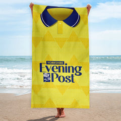 Leeds - 1992 Away Shirt - Personalised Retro Lightweight, Microfibre Beach Towel - 150cm x 75cm