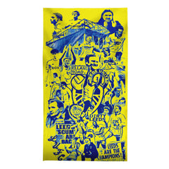 Leeds - Blue Montage - Retro Lightweight, Microfibre Beach Towel - 150cm x 75cm