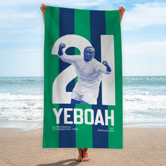 Leeds Yeboah 21 - Football Legends - Beach Towel - 150cm x 75cm