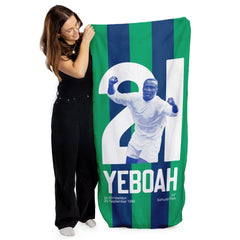 Leeds Yeboah 21 - Football Legends - Beach Towel - 150cm x 75cm