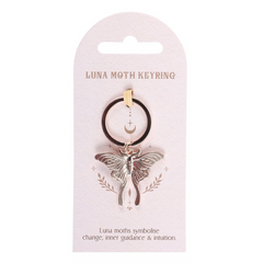 Light Luna Moth Keyring