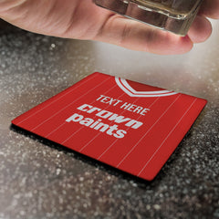 Liverpool 1981 Home Shirt - Personalised Drink Coaster - Square Or Circle