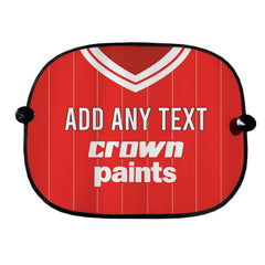Liverpool 1981 Home Shirt - Personalised Retro Football Car Sun Shade - Set of 2