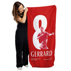 Liverpool Gerrard 8 - Football Legends - Beach Towel - 150cm x 75cm