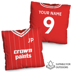 Liverpool Retro - 1981 Home Shirt - 45cm or 61cm Retro Showerproof Outdoor Cushion