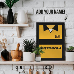 Livingston Retro 2001 Home Shirt - A4 Personalised Metal Sign Plaque - Frame Options Available