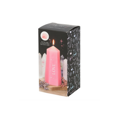 Love Crystal Candle with Rough Rose Quartz