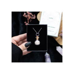 Love Rose Quartz Crystal Chip Potion Bottle Necklace