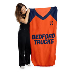 Luton Retro -1983 Away Shirt - Personalised Lightweight, Microfibre Retro Beach Towel - 150cm x 75cm