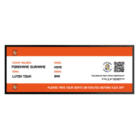 Luton Town Bar Runner (Personalised Fans Ticket Design)