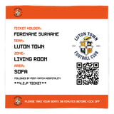 Luton Town Personalised Fleece Blanket (Fans Ticket Design)
