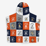 Luton Town Personalised Kids' Hooded Towel - Chequered