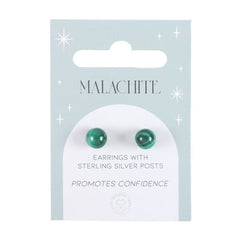 Malachite Semi Precious Crystal Earrings