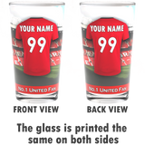 Man Utd Beer Glass Personalised Shirt Name And Number