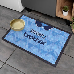 Manchester Blue 1989 Home Shirt - Personalised Retro Door Mat - 60cm x 40cm