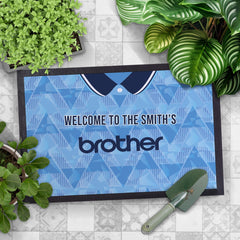Manchester Blue 1989 Home Shirt - Personalised Retro Door Mat - 60cm x 40cm