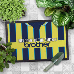 Manchester Blue 1998 Away Shirt - Personalised Retro Door Mat - 60cm x 40cm