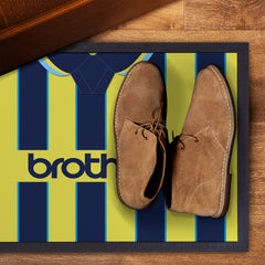 Manchester Blue 1998 Away Shirt - Personalised Retro Door Mat - 60cm x 40cm