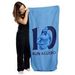 Manchester Blue Aguero 10 - Beach Towel - 150cm x 75cm