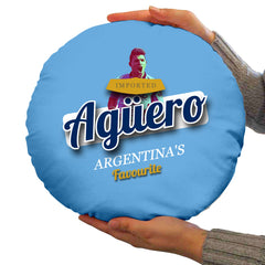 Manchester Blue Aguero - Football Legends - Circle Cushion 14inch