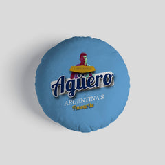 Manchester Blue Aguero - Football Legends - Circle Cushion 14inch