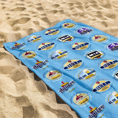 Manchester Blue - Football Legends - Microfibre Beach Towel - 150cm x 75cm