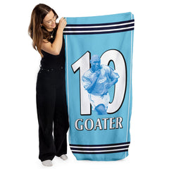 Manchester Blue Goater 10 - Football Legends - Beach Towel - 150cm x 75cm