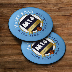 Manchester Blue Maine Road - Football Coaster - Square Or Circle