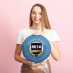 Manchester Blue Maine Road - Football Legends - Circle Cushion 14inch